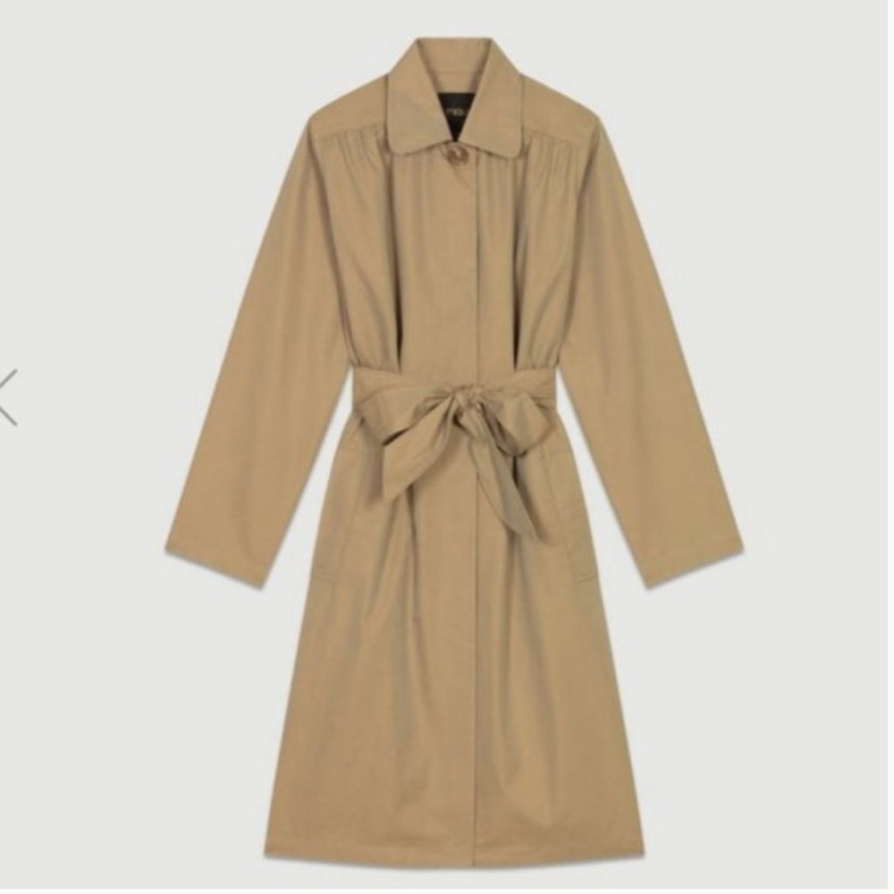 Maje Gamby trench coat belted jacket camel